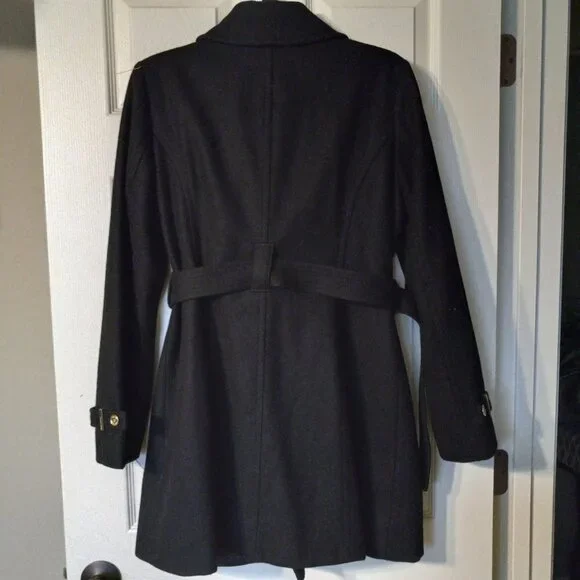 Michael Kors Black Wool Coat Women's Size 10 - Picture 6 of 6